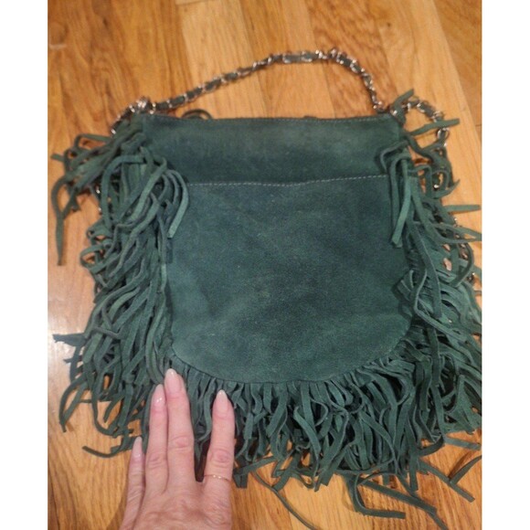 ECOTE Urban Outfitters Fringe teal crossbody bag. - Picture 4 of 6